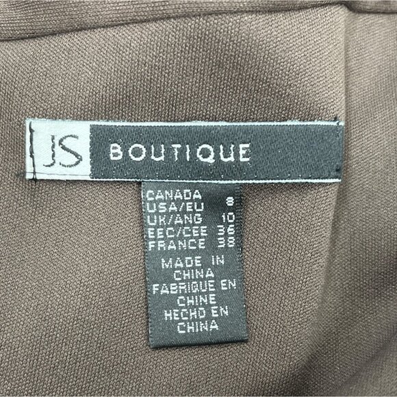 JS Boutique Beaded Halter Neck Brown Chiffon Cocktail Dress With Back Zip Size 8 - Picture 6 of 8